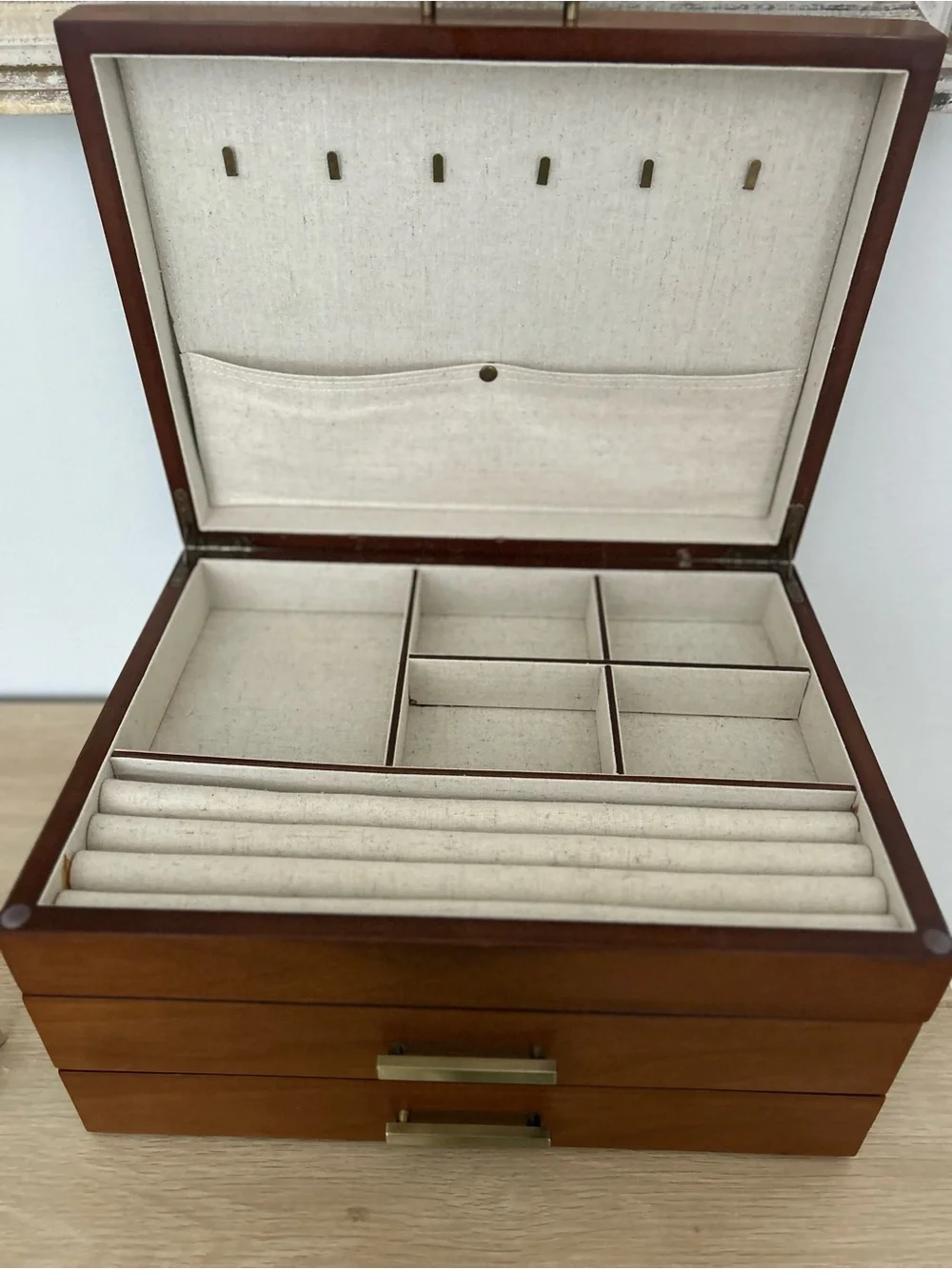 West Elm Mid-Century Acorn Finish 3-Drawer Jewelry Organizer